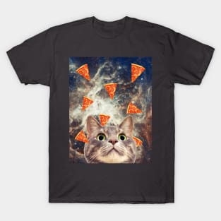 Cat in flying pizza space T-Shirt